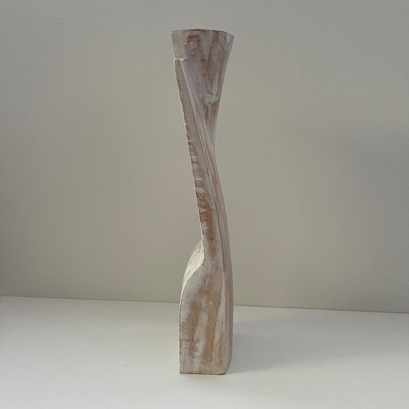 NEW Whitewashed Wooden Necklace Display Bust 15.5" - Picture 3 of 7